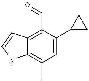 1H-Indole-4-carboxaldehyde, 5-cyclopropyl-7-methyl- Struktur