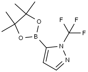 1H-Pyrazole, 5-(4,4,5,5-tetramethyl-1,3,2-dioxaborolan-2-yl)-1-(trifluoromethyl)- Struktur