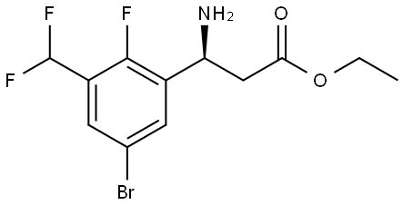 Benzenepropanoic acid, β-amino-5-bromo-3-(difluoromethyl)-2-fluoro-, ethyl ester, (βS)- Struktur