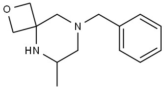 2-Oxa-5,8-diazaspiro[3.5]nonane, 6-methyl-8-(phenylmethyl)- Struktur