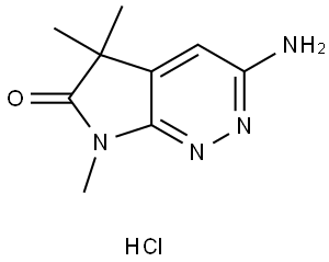 3-氨基-5,5,7-三甲基-5,7-二氫-6H-吡咯并[2,3-C]噠嗪-6-酮鹽酸鹽, 3048144-28-8, 結(jié)構(gòu)式