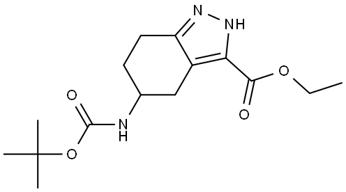 2H-Indazole-3-carboxylic acid, 5-[[(1,1-dimethylethoxy)carbonyl]amino]-4,5,6,7-tetrahydro-, ethyl ester Struktur