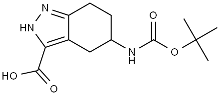 2H-Indazole-3-carboxylic acid, 5-[[(1,1-dimethylethoxy)carbonyl]amino]-4,5,6,7-tetrahydro- Struktur