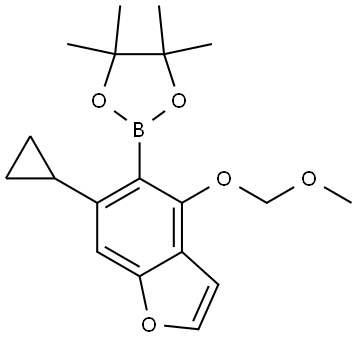 2-(6-Cyclopropyl-4-(methoxymethoxy)benzofuran-5-yl)-4,4,5,5-tetramethyl-1,3,2-dioxaborolane Struktur