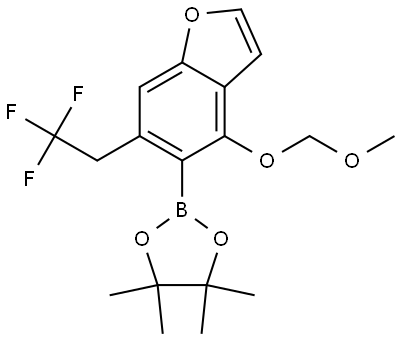 Benzofuran, 4-(methoxymethoxy)-5-(4,4,5,5-tetramethyl-1,3,2-dioxaborolan-2-yl)-6-(2,2,2-trifluoroethyl)- Struktur