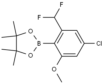 1,3,2-Dioxaborolane, 2-[4-chloro-2-(difluoromethyl)-6-methoxyphenyl]-4,4,5,5-tetramethyl- Struktur