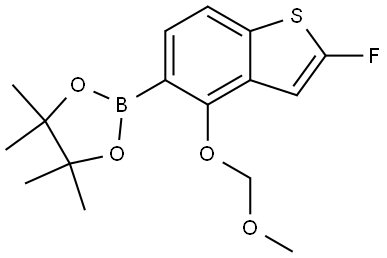 2-(2-Fluoro-4-(methoxymethoxy)benzo[b]thiophen-5-yl)-4,4,5,5-tetramethyl-1,3,2-dioxaborolane Struktur