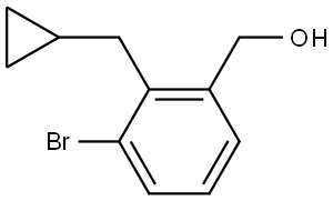 Benzenemethanol, 3-bromo-2-(cyclopropylmethyl)- Struktur