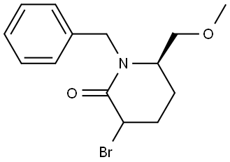 2-Piperidinone, 3-bromo-6-(methoxymethyl)-1-(phenylmethyl)-, (6R)- Struktur