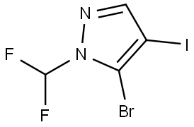 1H-Pyrazole, 5-bromo-1-(difluoromethyl)-4-iodo- Struktur