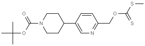 tert-butyl 4-(6-((((methylthio)carbonothioyl)oxy)methyl)pyridin-3-yl)piperidine-1-carboxylate Struktur