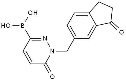 (6-oxo-1-((3-oxo-2,3-dihydro-1H-inden-5-yl)methyl)-1,6-dihydropyridazin-3-yl)boronic acid Struktur