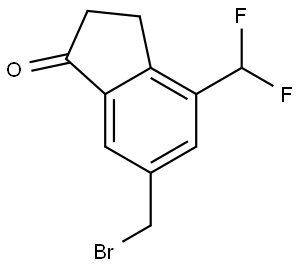 1H-Inden-1-one, 6-(bromomethyl)-4-(difluoromethyl)-2,3-dihydro- Struktur