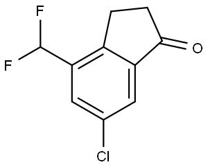 1H-Inden-1-one, 6-chloro-4-(difluoromethyl)-2,3-dihydro- Struktur