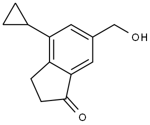 1H-Inden-1-one, 4-cyclopropyl-2,3-dihydro-6-(hydroxymethyl)- Struktur