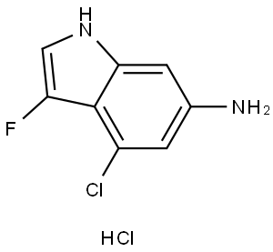 1H-Indol-6-amine, 4-chloro-3-fluoro-, hydrochloride (1:1) Struktur