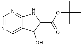 5H-Pyrrolo[2,3-d]pyrimidine-6-carboxylic acid, 6,7-dihydro-5-hydroxy-, 1,1-dimethylethyl ester Struktur