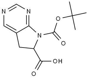 7H-Pyrrolo[2,3-d]pyrimidine-6,7-dicarboxylic acid, 5,6-dihydro-, 7-(1,1-dimethylethyl) ester Struktur