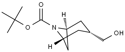 tert-butyl trans-3-(hydroxymethyl)-6-azabicyclo[3.1.1]heptane-6-carboxylate Struktur