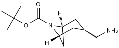 tert-butyl trans-3-(aminomethyl)-6-azabicyclo[3.1.1]heptane-6-carboxylate Struktur