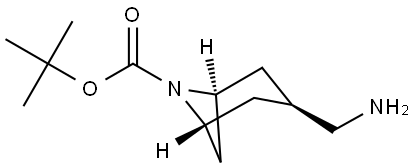 tert-butyl cis-3-(aminomethyl)-6-azabicyclo[3.1.1]heptane-6-carboxylate Struktur