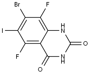 2,4(1H,3H)-Quinazolinedione, 7-bromo-5,8-difluoro-6-iodo- Struktur