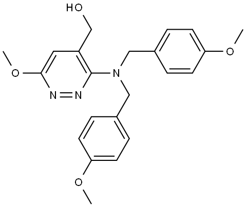 4-Pyridazinemethanol, 3-[bis[(4-methoxyphenyl)methyl]amino]-6-methoxy- Struktur