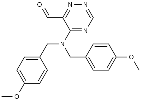 1,2,4-Triazine-6-carboxaldehyde, 5-[bis[(4-methoxyphenyl)methyl]amino]- Struktur