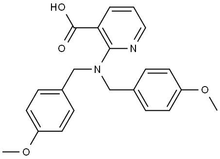 3-Pyridinecarboxylic acid, 2-[bis[(4-methoxyphenyl)methyl]amino]- Struktur