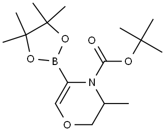 4H-1,4-Oxazine-4-carboxylic acid, 2,3-dihydro-3-methyl-5-(4,4,5,5-tetramethyl-1,3,2-dioxaborolan-2-yl)-, 1,1-dimethylethyl ester Struktur