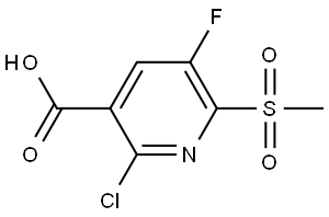 3-Pyridinecarboxylic acid, 2-chloro-5-fluoro-6-(methylsulfonyl)- Struktur