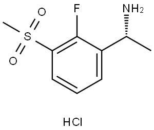 Benzenemethanamine, 2-fluoro-α-methyl-3-(methylsulfonyl)-, hydrochloride (1:1), (αR)- Struktur