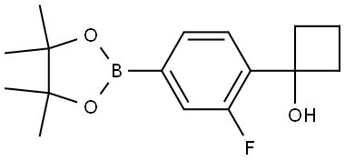 Cyclobutanol, 1-[2-fluoro-4-(4,4,5,5-tetramethyl-1,3,2-dioxaborolan-2-yl)phenyl]- Struktur