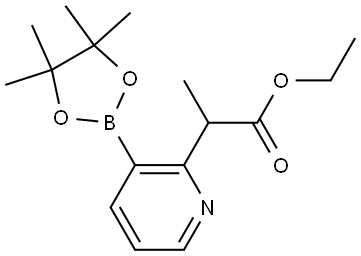 2-Pyridineacetic acid, α-methyl-3-(4,4,5,5-tetramethyl-1,3,2-dioxaborolan-2-yl)-, ethyl ester Struktur