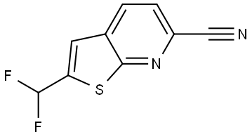 Thieno[2,3-b]pyridine-6-carbonitrile, 2-(difluoromethyl)- Struktur