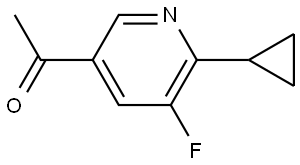 Ethanone, 1-(6-cyclopropyl-5-fluoro-3-pyridinyl)- Struktur