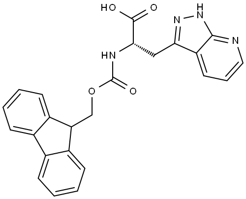 1H-Pyrazolo[3,4-b]pyridine-3-propanoic acid, α-[[(9H-fluoren-9-ylmethoxy)carbonyl]amino]-, (αS)- Struktur