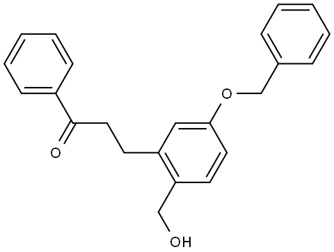 3-(5-(benzyloxy)-2-(hydroxymethyl)phenyl)-1-phenylpropan-1-one Struktur