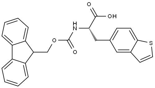 (S)-2-((((9H-fluoren-9-yl)methoxy)carbonyl)amino)-3-(benzo[b]thiophen-5-yl)propanoic acid Struktur