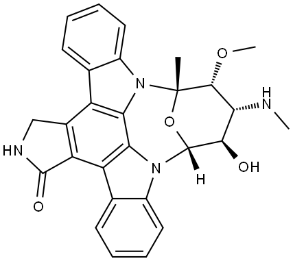 9,13-Epoxy-1H,9H-diindolo[1,2,3-gh:3',2',1'-lm]pyrrolo[3,4-j][1,7]benzodiazonin-1-one, 2,3,10,11,12,13-hexahydro-12-hydroxy-10-methoxy-9-methyl-11-(methylamino)-, (9S,10R,11R,12R,13R)- (9CI) Struktur