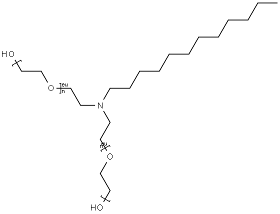 Ethanol,2,2'(dodecylimino)di,ethyl with polyethylene glycol Struktur