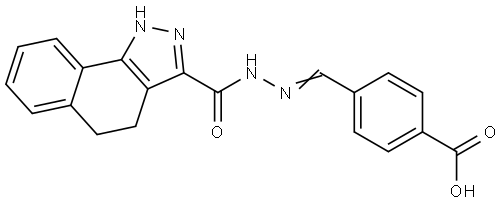 4-(2-(4,5-DIHYDRO-1H-BENZO(G)INDAZOL-3-YLCARBONYL)CARBOHYDRAZONOYL)BENZOIC ACID Struktur