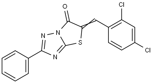 5-(2,4-DICHLOROBENZYLIDENE)-2-PHENYL(1,3)THIAZOLO(3,2-B)(1,2,4)TRIAZOL-6(5H)-ONE Struktur