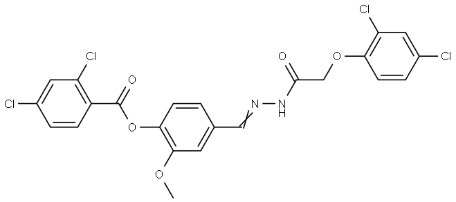 4-(2-((2,4-DICHLOROPHENOXY)AC)CARBOHYDRAZONOYL)-2-MEO-PH 2,4-DICHLOROBENZOATE Struktur