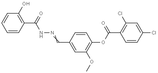 4-(2-(2-HYDROXYBENZOYL)CARBOHYDRAZONOYL)-2-METHOXYPHENYL 2,4-DICHLOROBENZOATE Struktur