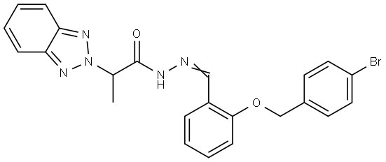 2-(2H-1,2,3-BENZOTRIAZOL-2-YL)-N'-((E)-{2-[(4-BROMOBENZYL)OXY]PHENYL}METHYLIDENE)PROPANOHYDRAZIDE Struktur