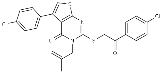 5-(4-CHLOROPHENYL)-2-{[2-(4-CHLOROPHENYL)-2-OXOETHYL]SULFANYL}-3-(2-METHYL-2-PROPENYL)THIENO[2,3-D]PYRIMIDIN-4(3H)-ONE Struktur