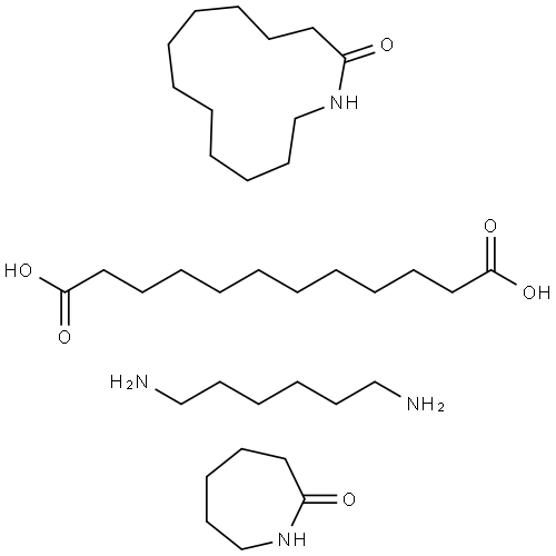 Azacyclotridecan-2-one polymer with dodecandioic acid, hexahydro-2H-azepin-2-one and 1,6-hexanediamine Struktur