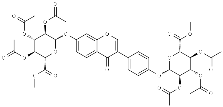 4-[4-Oxo-7-[(2,3,4-tri-O-acetyl-6-methyl-β-D-glucopyranuronosyl)oxy]-4H-1-benzopyran-3-yl]phenyl β-D-Glucopyranosiduronic Acid Methyl Ester Triacetate Struktur