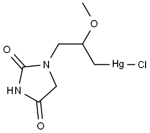 1-[3-[Chloromercurio(II)]-2-methoxypropyl]hydantoin Struktur